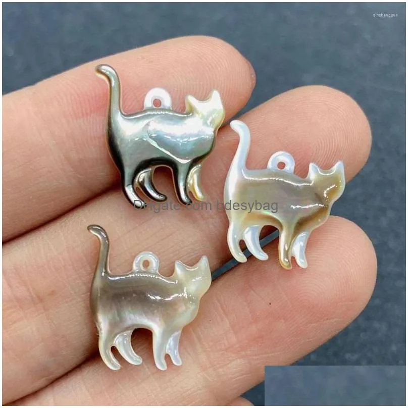 charms natural sea shell pendant cat shaped necklace used in jewelry making diy bracelet accessories charm