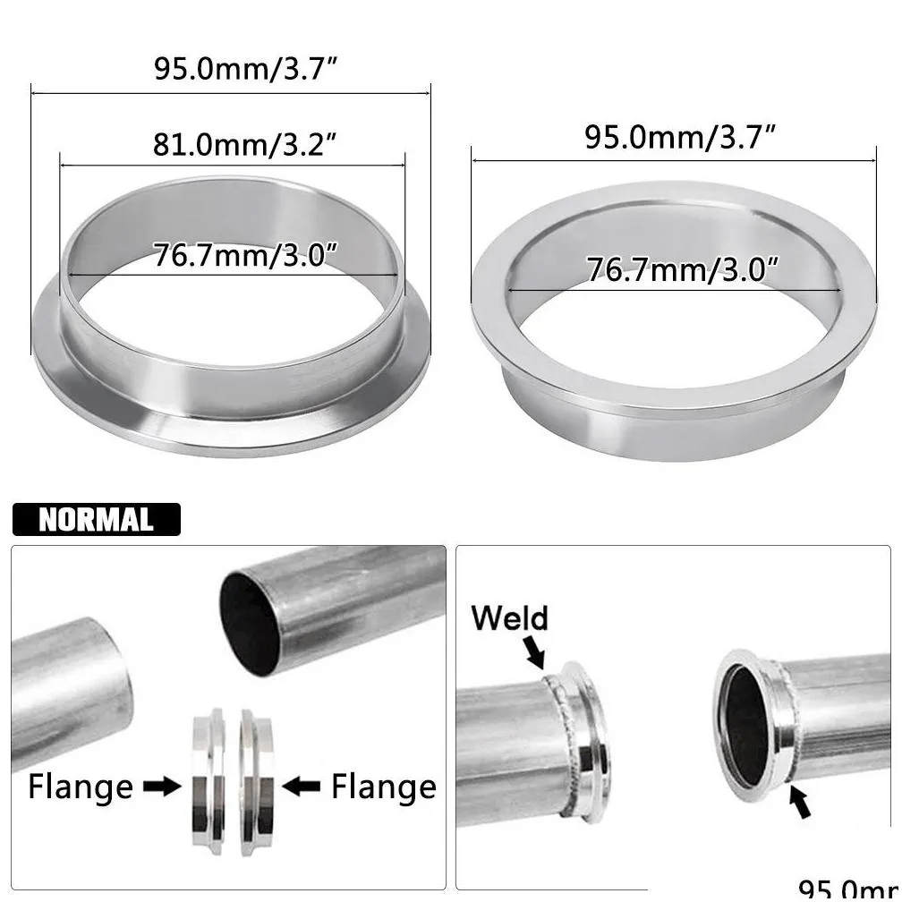 pqy 3 sus 304 steel stainless exhaust v band clamp flange kit quick release clamp male female flange or normal type