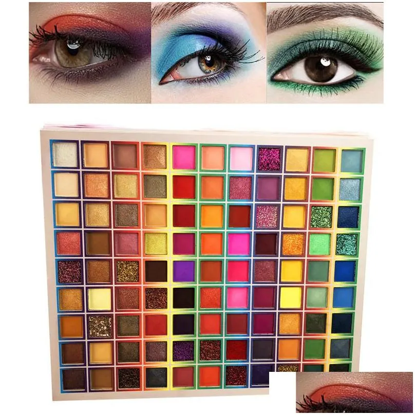 99 colors eyeshadow palette holographic fluorescent shiny matte glitter pigment eye shadow pallete eyes makeup