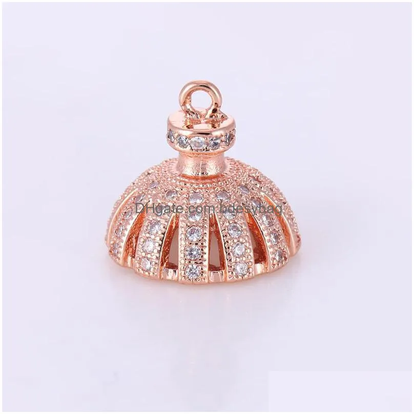 charms fashion jewelry shining zircon crown floating for making diy micro pave connectors bijoux berloques