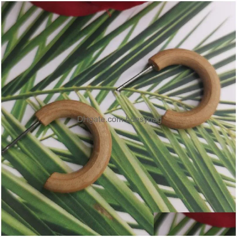 hoop earrings 2023 ins coffee wood sparking minimalism minimalist wooden vintage women party hiphop rock diy jewelry