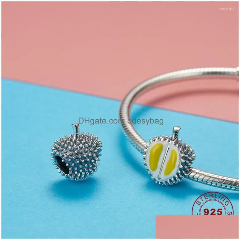 charms silver 925 fruit cherry durian dangle charm fit for original women moments bracelet or bangle diy jewelry accessories