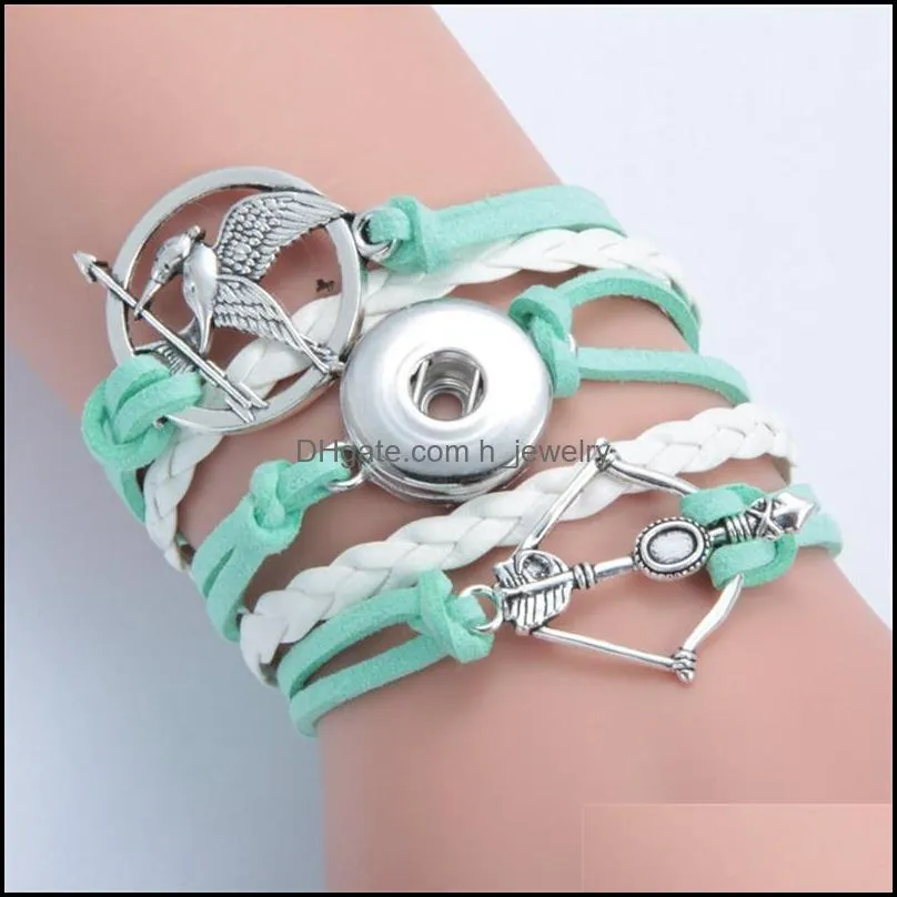 fashion noosa chunk bracelet mix styles infinity cross owl 18mm ginger snap button charms bracelet interchangeable snaps jewelry