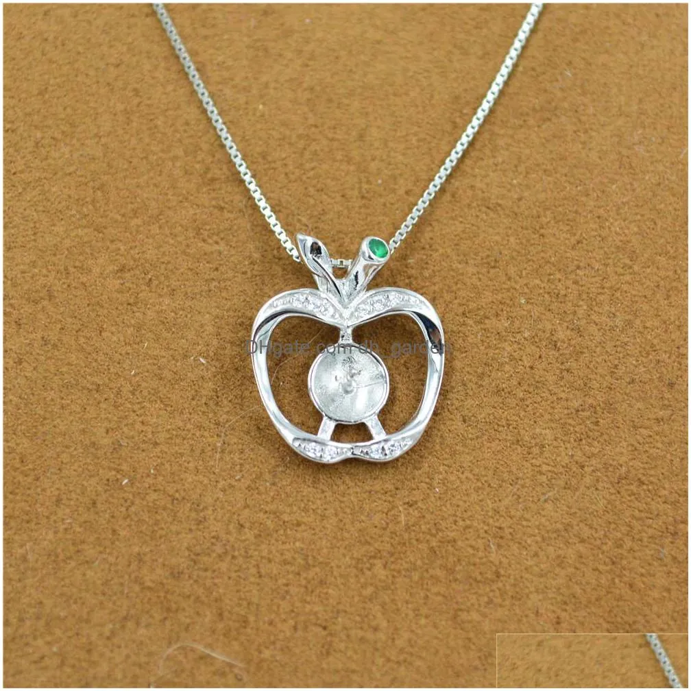 s925 pure silver  pearl pendant mount with micro zircon inlaid new fashion clavicle necklace manufacturers wholesale dz050