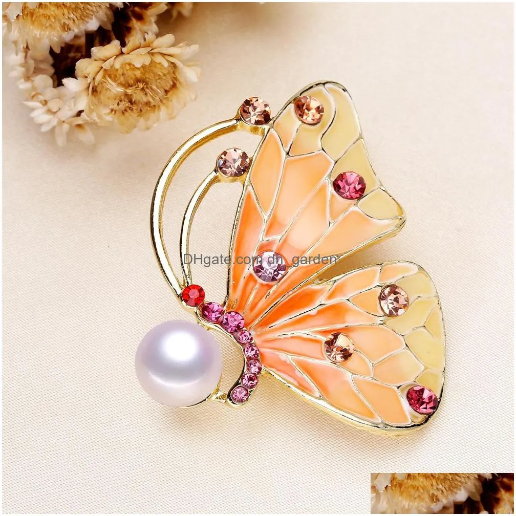 high quality europe thick goldplated explosive owl freshwater pearl brooch semifinished mount for diy shipping