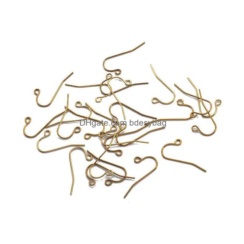 charms 1pack raw brass earring french hooks findings ear hook wire loop hoops for jewelry making earrings accessories