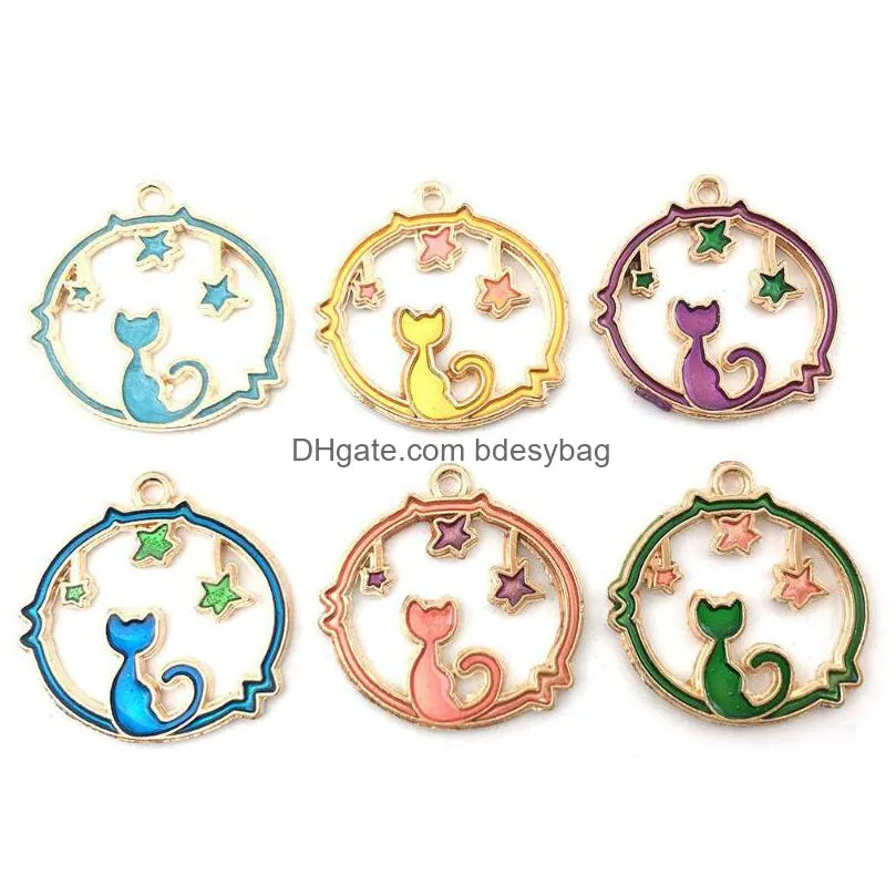 charms retro moon star vintage alloy enamel charm for jewelry making handmade earring bracelet necklace pendant diy finding