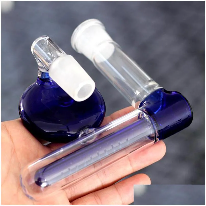 blue glass ash catcher for bong hookahs water pipes reclaim lacunaris inline two honeycombs ashcatcher in 14mm or 18mm