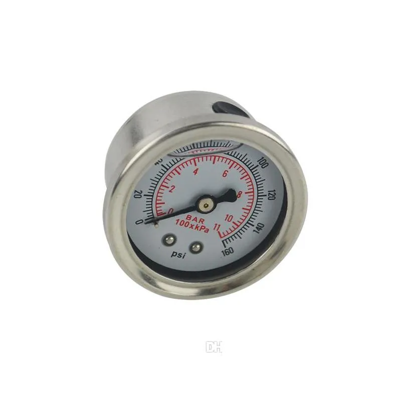 pqy racing fuel pressure gauge liquid 0100 psi / 0160psi oil pressure gauge fuel gauge black/white face pqyog33