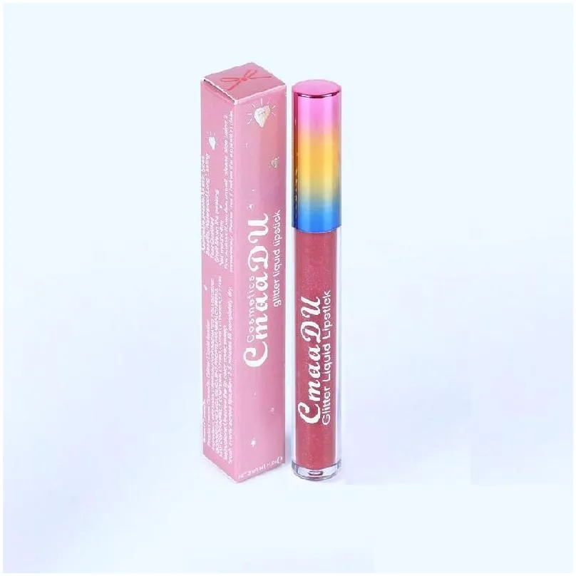 cmaadu glitter flip lip gloss velvet matte lip tint 6 colors waterproof long lasting diamond flash shimmer liquid lipstick