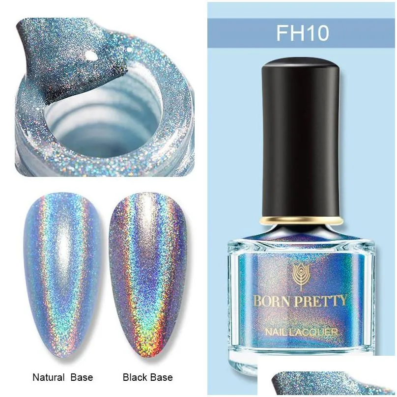 born pretty 3d glitter nail polish 6ml holographic chameleon nail varnish lacquer black base needed