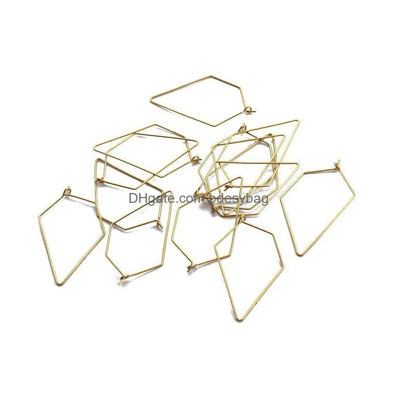 charms 1pack raw brass earring french hooks findings ear hook wire loop hoops for jewelry making earrings accessories