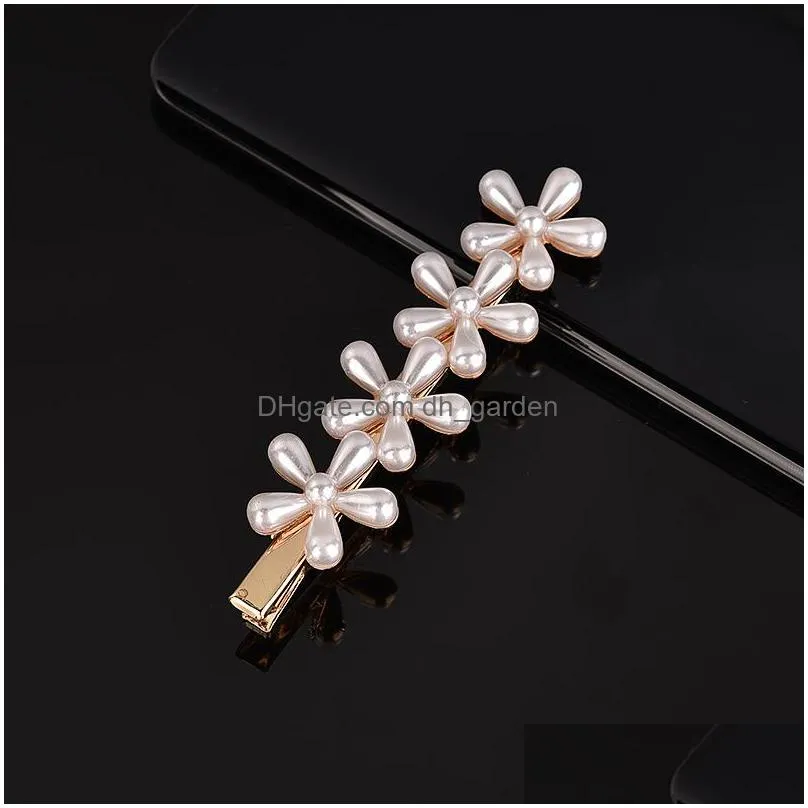 cr jewelry pearls hairpin set stylish acetate plate hair clips mix different bb clip sweet fashion designer women woman hair accession