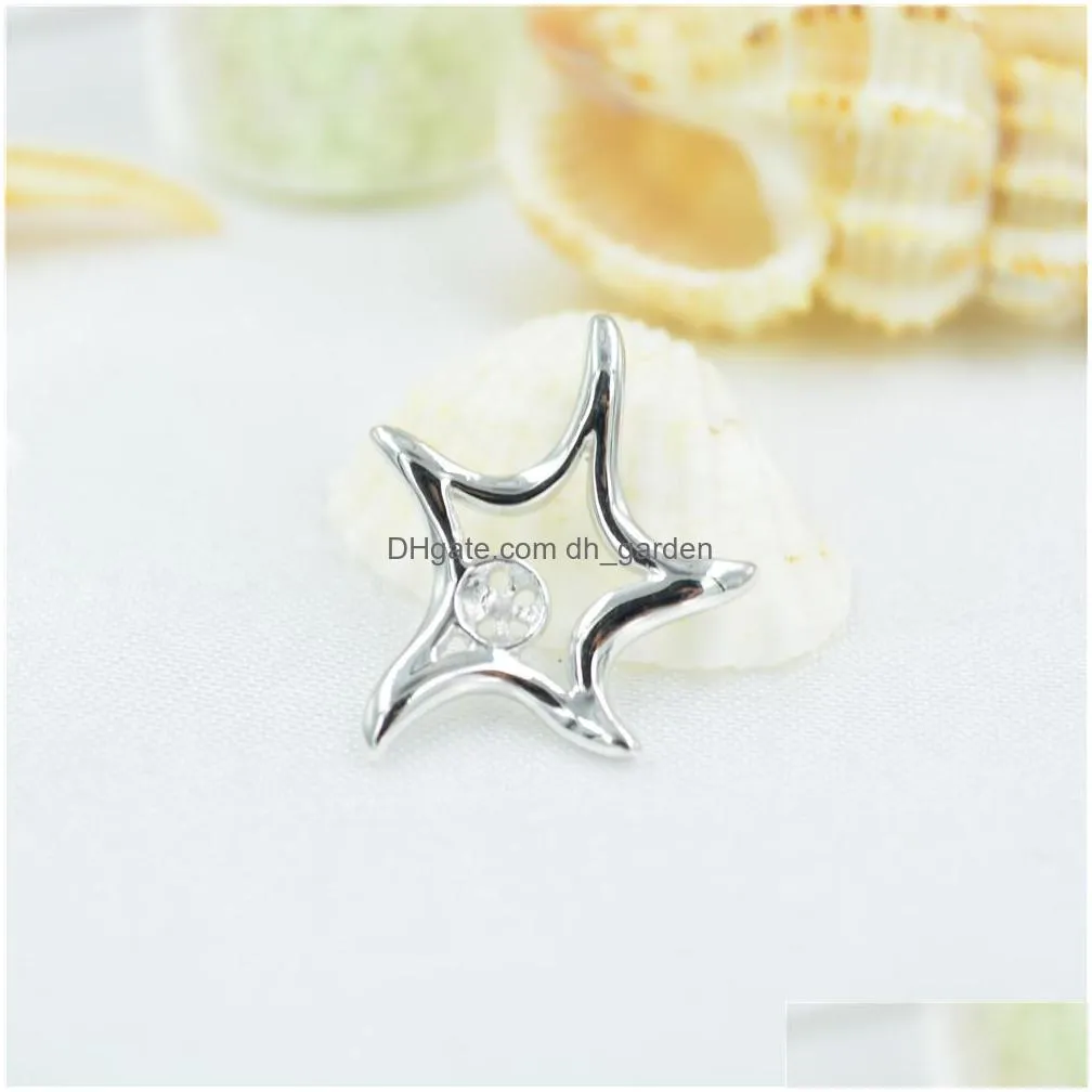 on sale new fashionable pearl necklace s925 pure silver cute starfish pendant mountings silver jewelry factory direct sales dz040