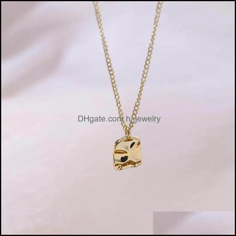 uneven alloy gold square charm pendant necklace hip hop for women link fashion jewelry gift punk