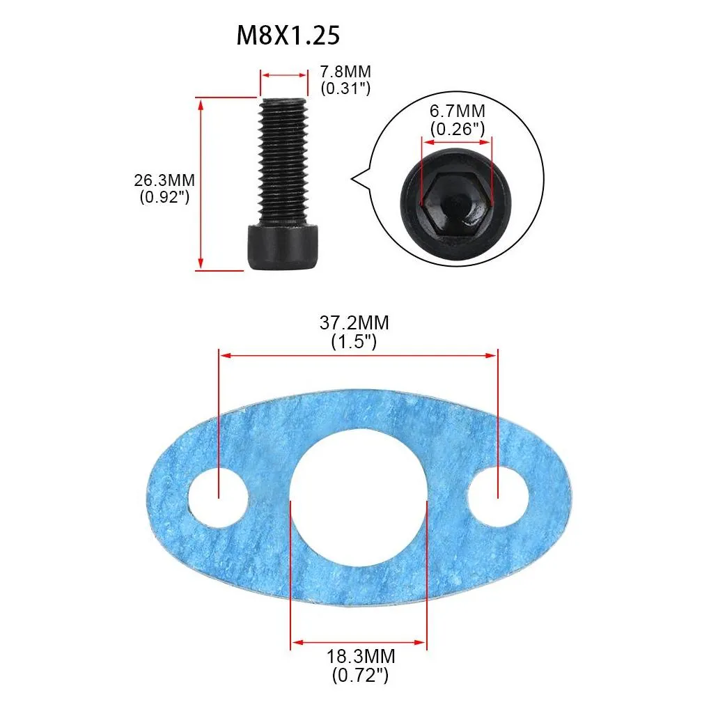 pqy turbo oil return/drain flange adapter an10 garrett gt28 gt30 gt35 t25 pqyofg34