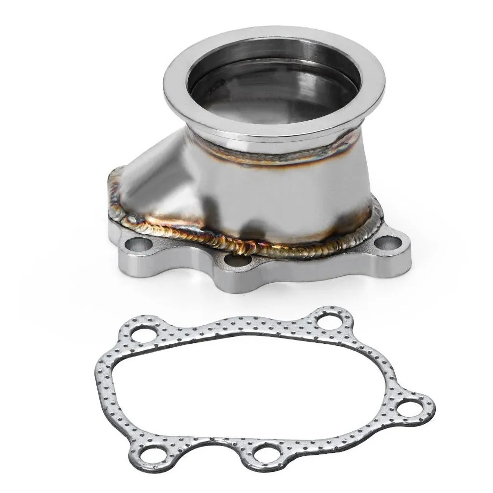 pqy stainless steel adapter for t25 t28 gt25 gt28 2.5 63mm vband clamp flange turbo down pipe adapter pqy4833