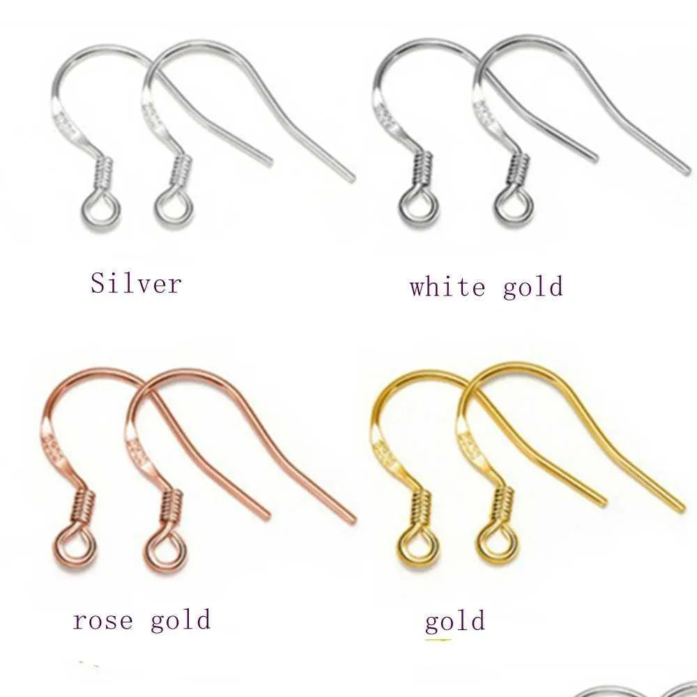 wholesale s925 pure silver hook accessories earrings jewelry goldplated handmade diy pure silver findings shipping ps8a001