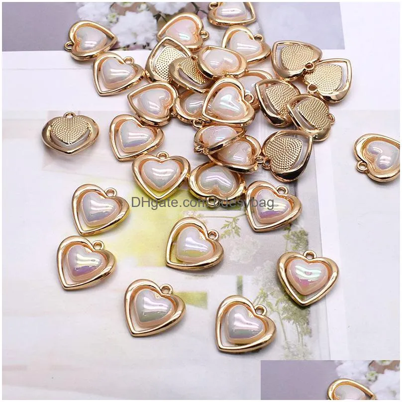 charms highquality metal alloy gold color heart bow pendants for jewelry making findings diy necklace accessaries