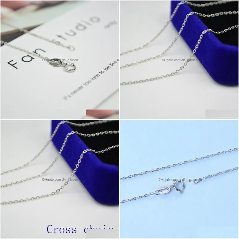 s925 fine silver cross chain korean sterling silver jewelry simple fashion clavicle chain plating 18k gold naked chain necklace