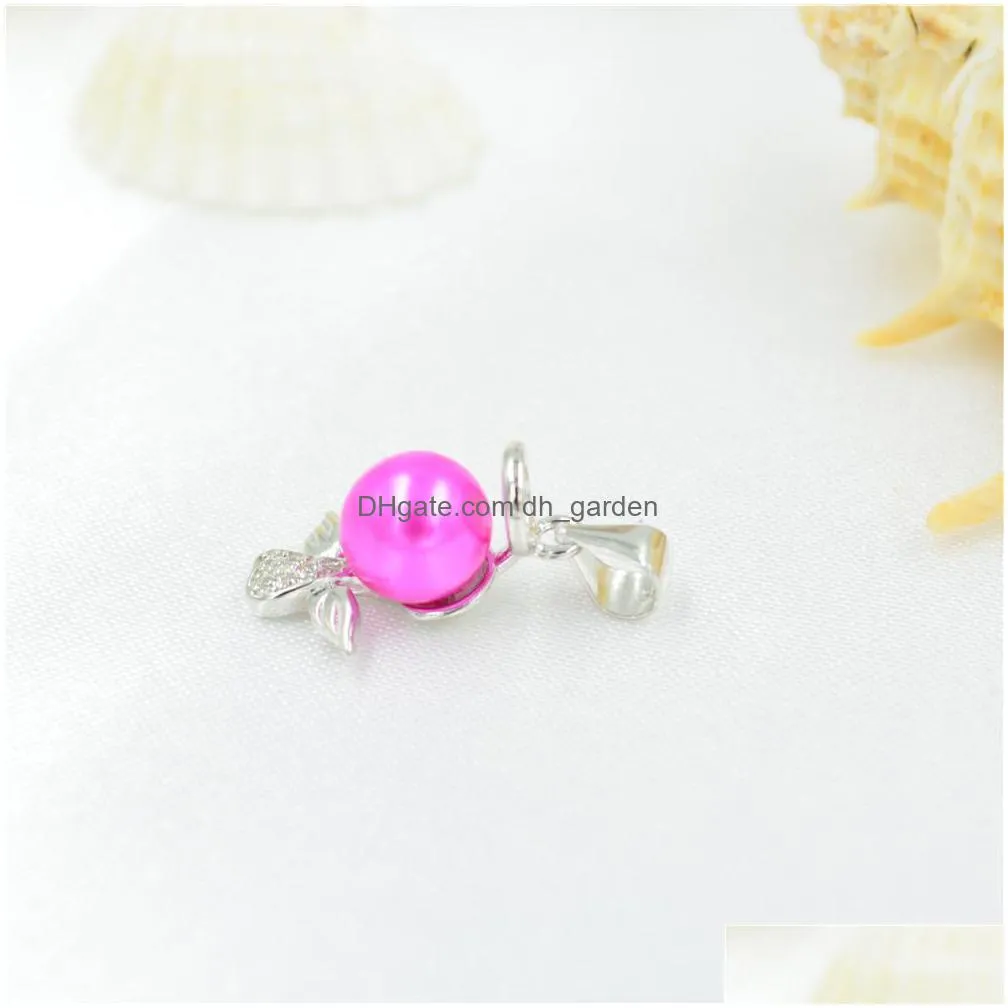 korean version of small  and simple s925 sterling silver pendant female freshwater pearl angel mount silver jewelry wholesale