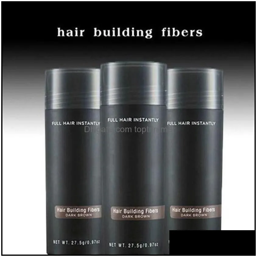 Hair Loss Products Drop Top Hair Building Fibers 27 5G Thinning Concealer Instant Keratin Powder Black Spray Applicator Pikk308M Deli