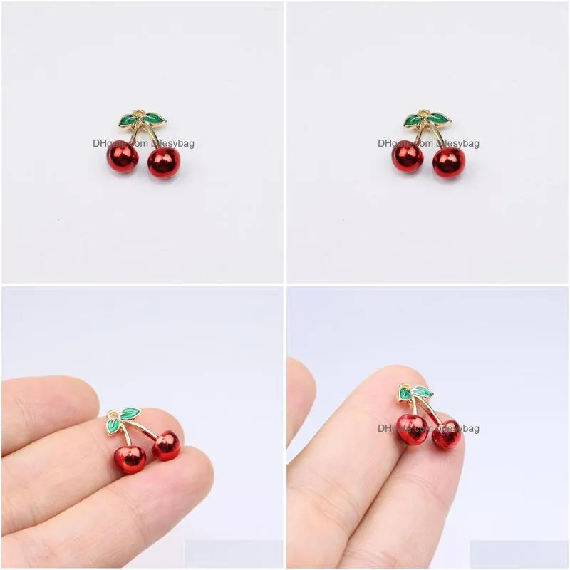 charms eruifa 6pcs 20mm epoxy sexy red cherry zinc alloy pendant jewelry diy handmade earrings bracelet necklae 2 colors