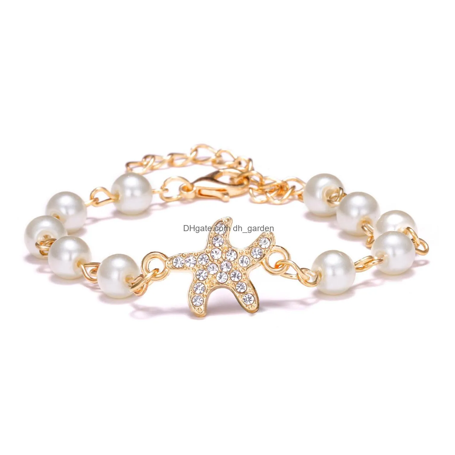 europe 8 word round hollow diamond abs pearl bracelet strand multi style adjustable beaded bracelets strands wholesale