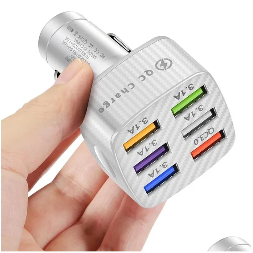 15a 6 ports usb quick car  for iphone 13 12 11 pro max mini fast charging adapter for xiaomi samsung tablet ipad
