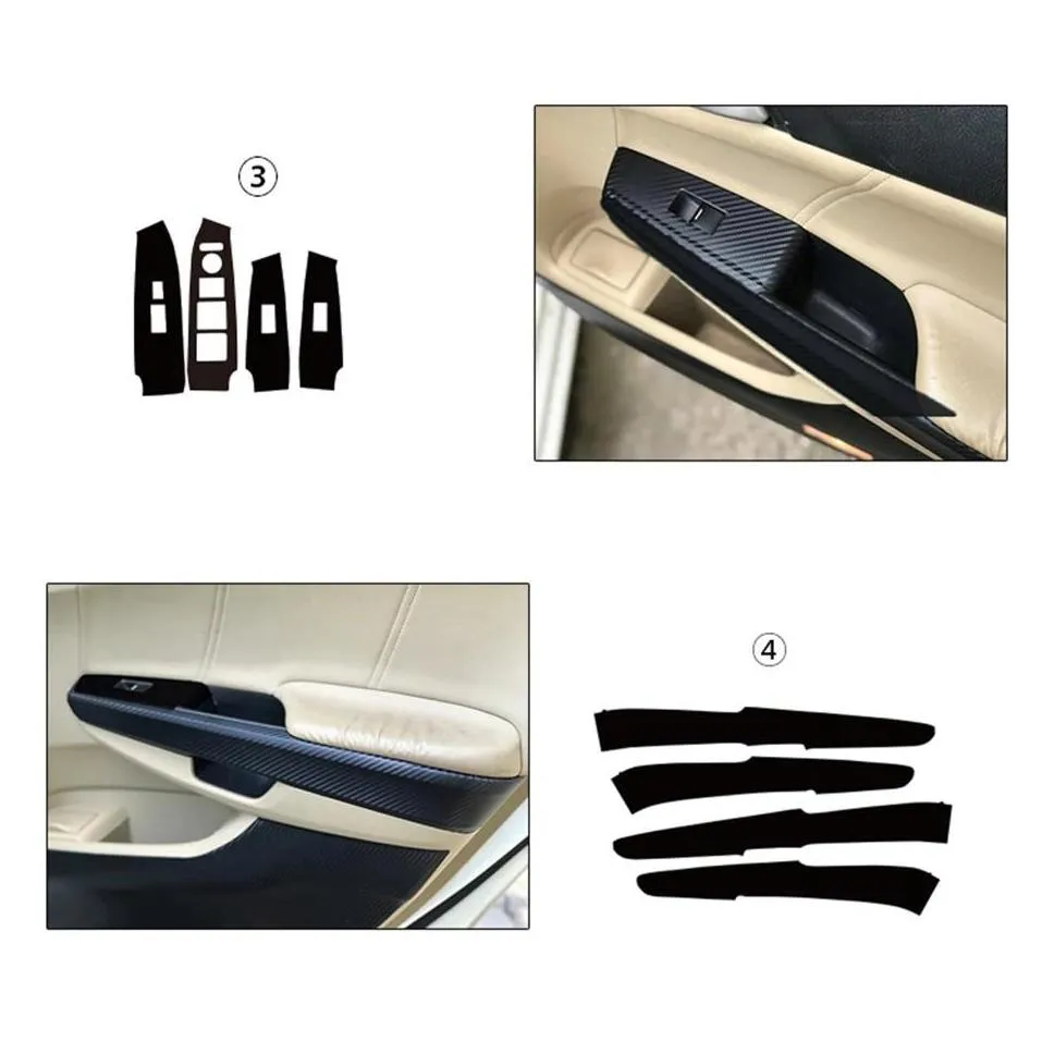 for honda accord 20082013 interior central control panel door handle 5d carbon fiber stickers decals car styling accessorie