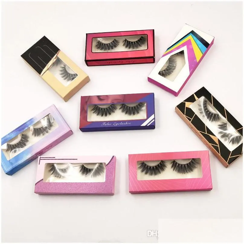 1 pair flash paper box thick long 3d faux mink eyelashes long lasting false eyelashes natural dramatic volume eyelashes extension