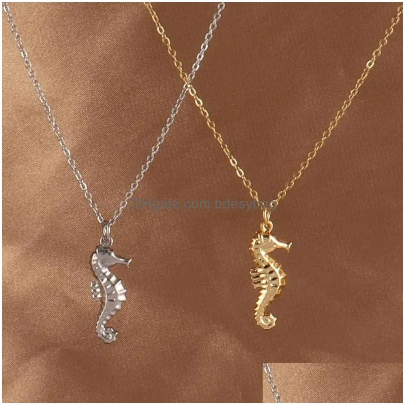 charms 5pcs stainless steel elephant  seahorse pendant necklace findings earring accessories for diy jewelry makingcharms