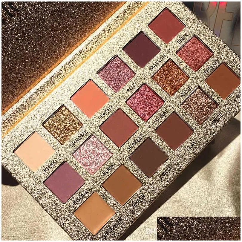 new beauty glazed makeup 18 color makeup eyeshadow palette diamond glitter shimmer matte nude eyeshadow pallete cosmetics