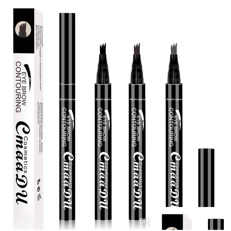 cmaadu eyebrows 4 fork microcarving liquid eyebrow pencil very fine waterproof tint eye brow tattoo pen eyebrow enhancer