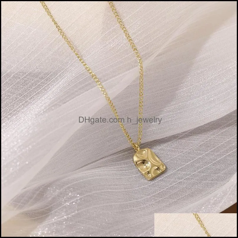 uneven alloy gold square charm pendant necklace hip hop for women link fashion jewelry gift punk