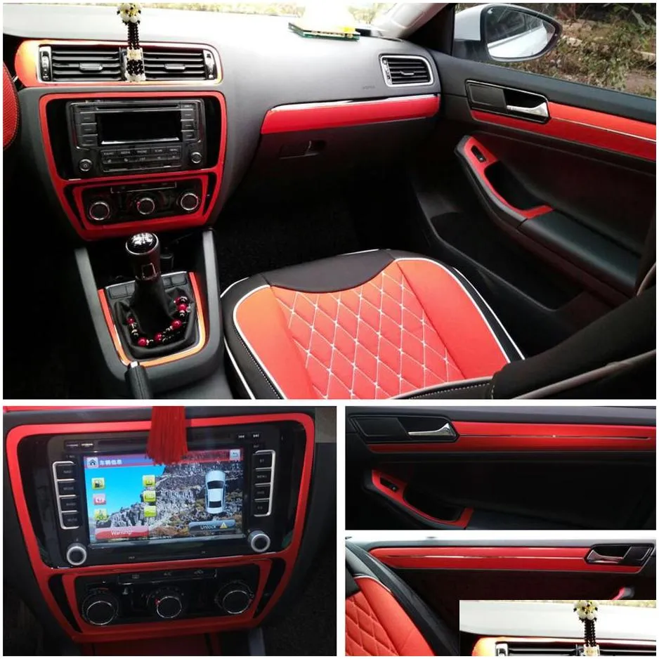 carstyling 3d/5d carbon fiber car interior center console color change molding sticker decals for  jetta 20052018