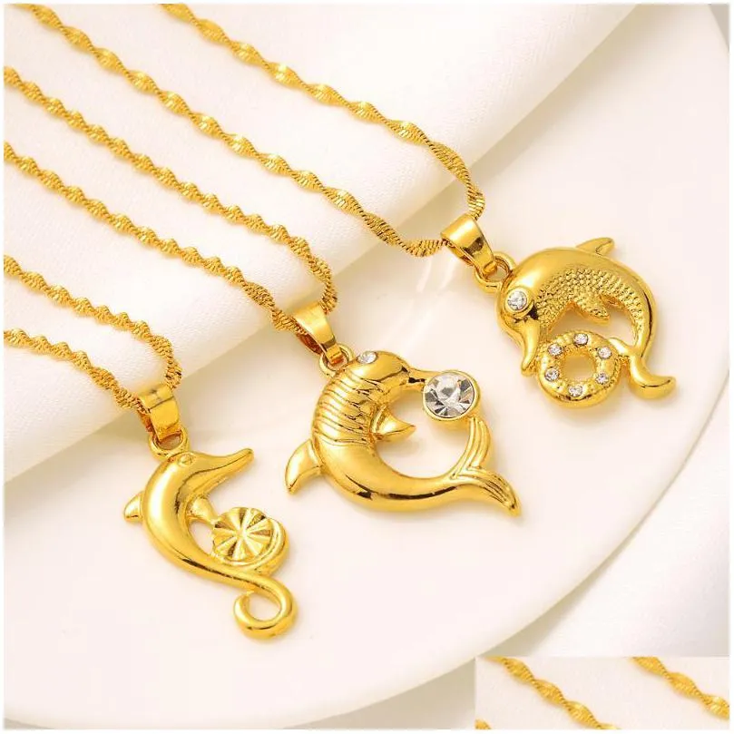 charms romantic 3styles dolphins for women gifts cute love  bridal necklace fashion wedding party anniversary jewelry