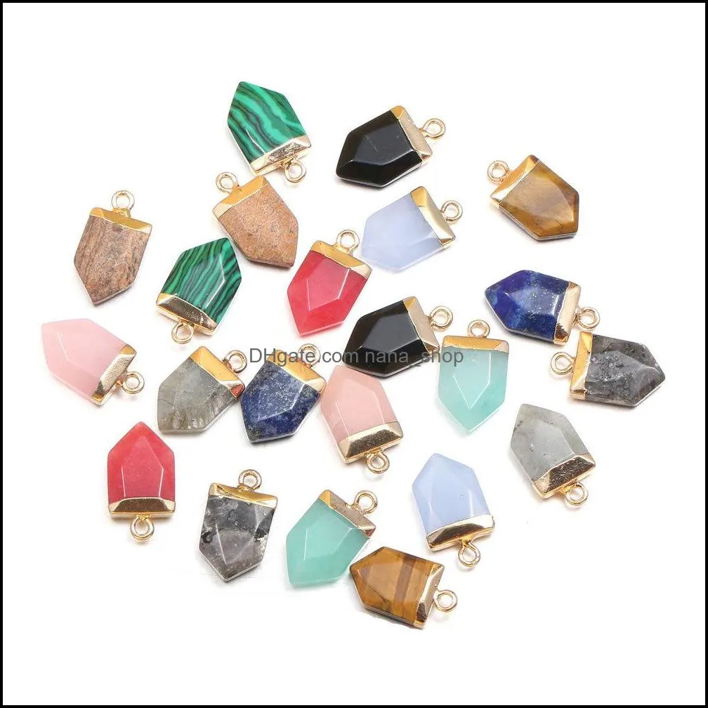 natural arrowhead cone semiprecious stone charms rose quartz healing reiki crystal pendant diy necklace earrings women fashion jewelry