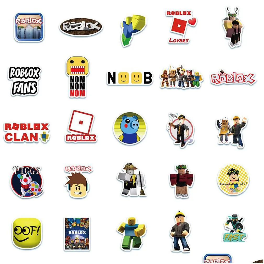 waterproof sticker 50/100pcs funny game roblox stickers for kids laptop travel case motorcycle bike car luggage skateboard graffiti vinyl decals car