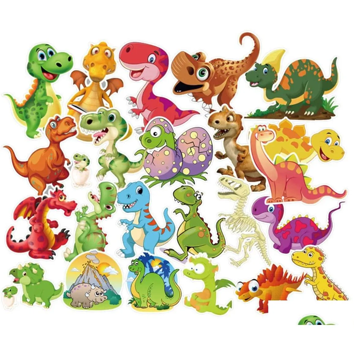 50pcs cartoon kids dinosaur baby animal stickers pack nonrandom bike luggage sticker laptop skateboard motor water bottle decal