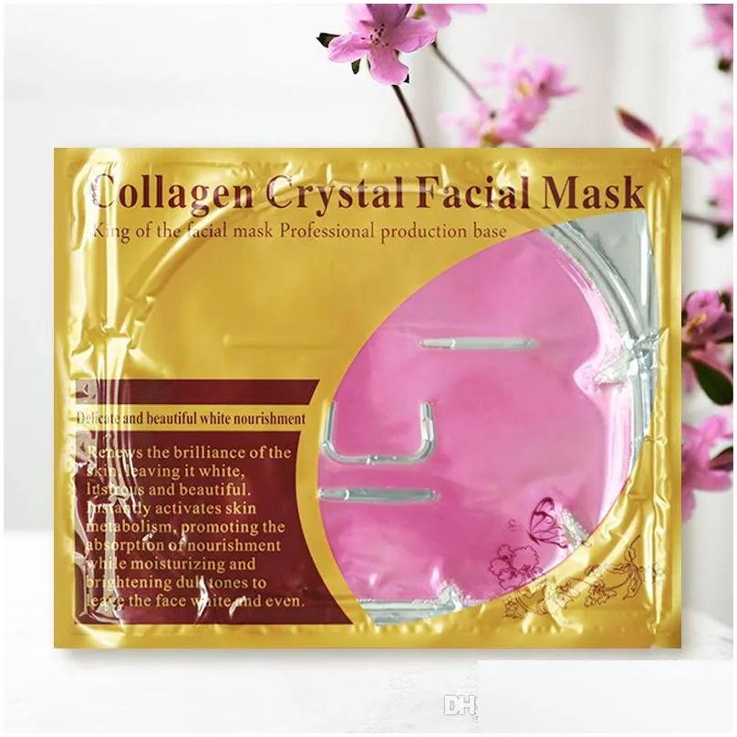 gold collagen crystal big face mask nature moisturizing facial mask skin care 5 color korean cosmetics mask