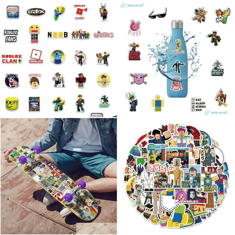 waterproof sticker 50/100pcs funny game roblox stickers for kids laptop travel case motorcycle bike car luggage skateboard graffiti vinyl decals car