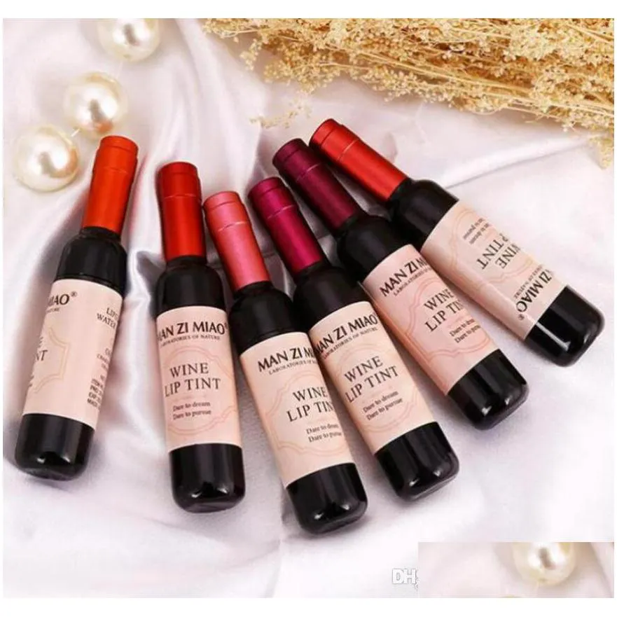 red wine bottle matte lip tint lip gloss waterproof long lasting lipgloss moisturize lip tint cosmetic liquid lipstick 6 colors