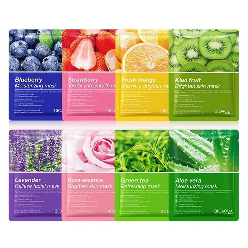 bioaqua natural plant fruits facial masks deep nourish brighten moisturizing beauty face skin care sheet mask