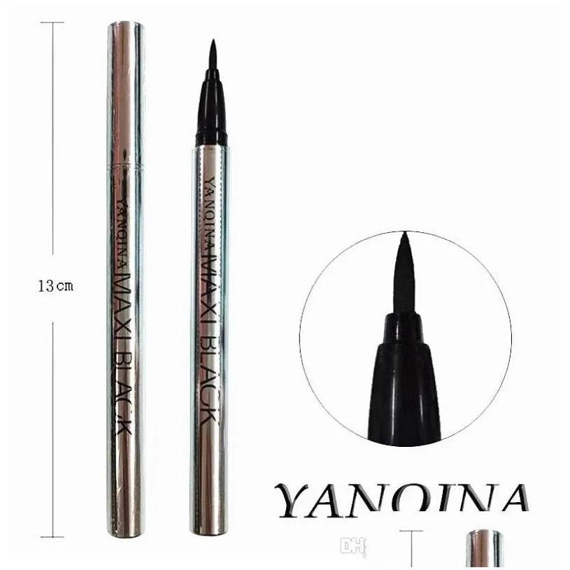 yanqina black long lasting liquid eyeliner pencil waterproof smudgeproof cosmetic beauty makeup brush eyeliner gel pen