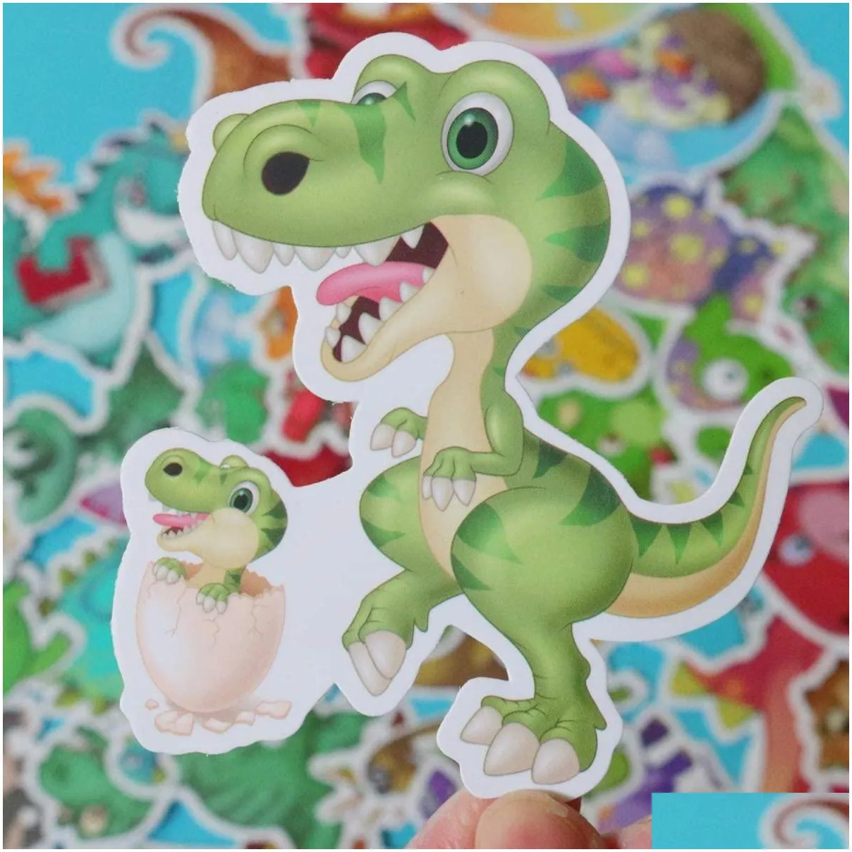 50pcs cartoon kids dinosaur baby animal stickers pack nonrandom bike luggage sticker laptop skateboard motor water bottle decal