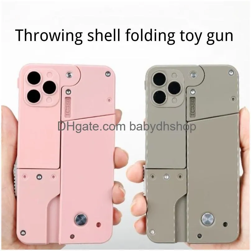 Gun Toys Ic380 Cell Phone Toy Pistol Soft Folding Blaster Shooting Model For Adts Boys Children Outdoor Games Drop Delivery Gifts