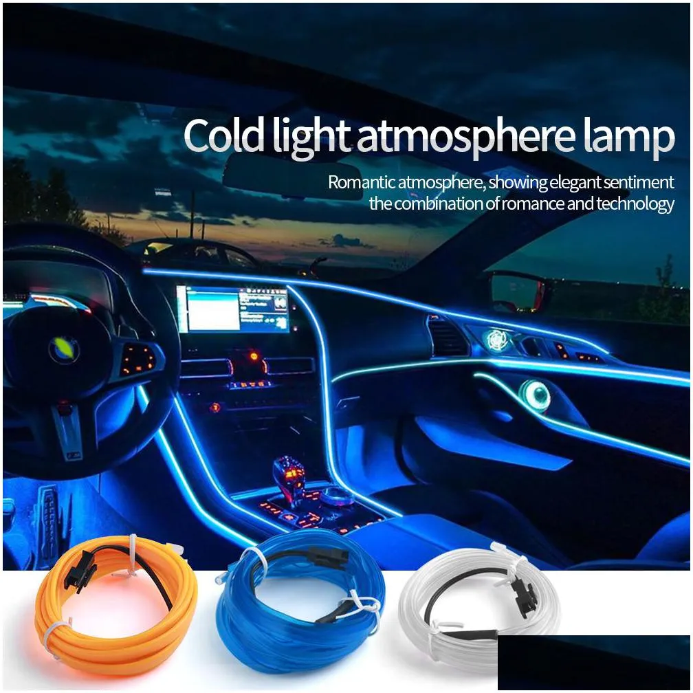 car el wire led light interior ambient led strip neon lighting garland wire rope tube decoration flexible tube colors auto lamp