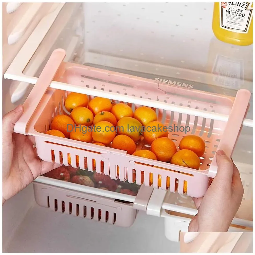 refrigerator telescopic storage basket