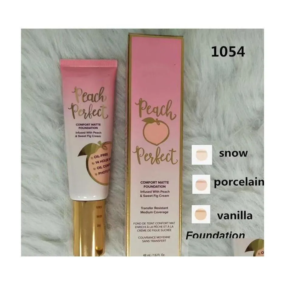 foundation makeup peach perfect comfort matte 3colors 48ml face cream high quality drop delivery health beauty dhqig